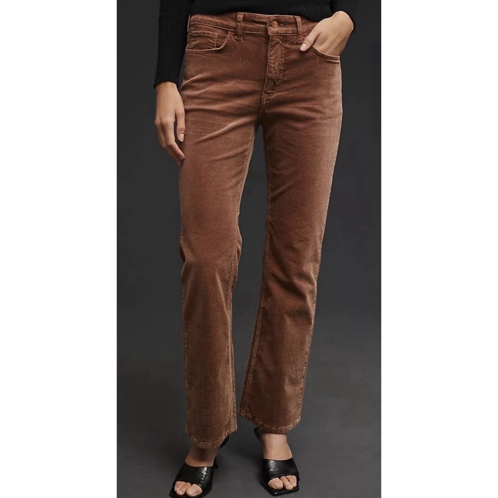 Pilcro The Yaya Mid-Rise Corduroy Crop Pants 28 Cocoa Brown Anthropologie Earthy